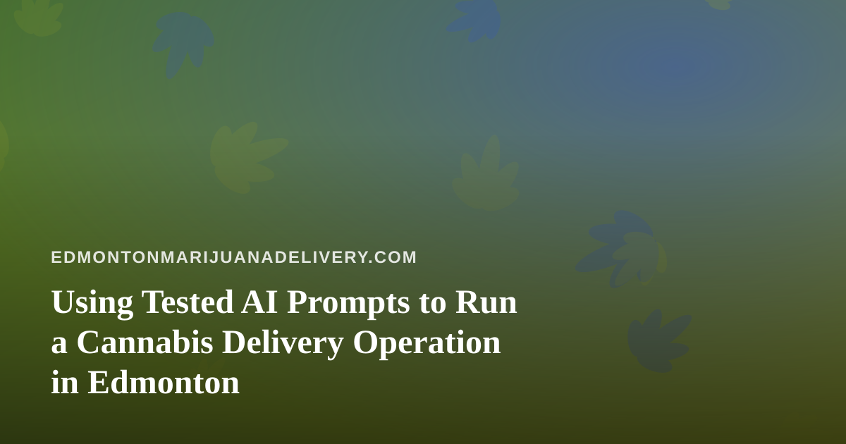 Using Tested AI Prompts to Run a Cannabis Delivery Operation in Edmonton